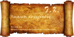 Teutsch Krisztofer névjegykártya